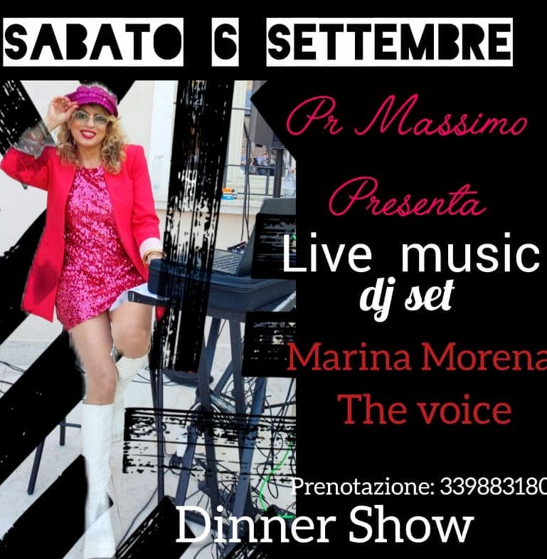 Cena, musica live e DJ Set con Marina Morena il 6 settembre al Ristorante Santo Stefano di Segrate