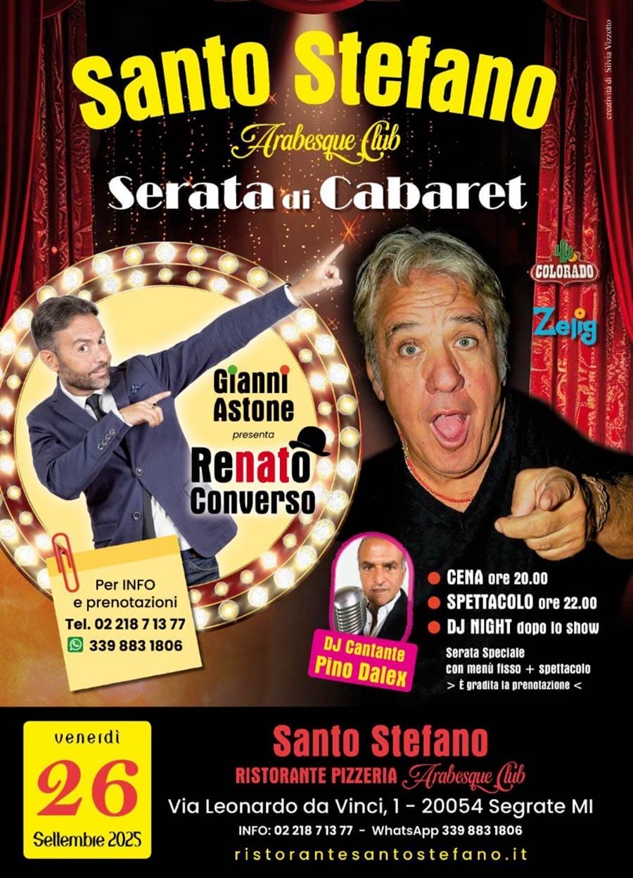 Serata di Cabaret il 26 Settembre al Santo Stefano: risate, musica e divertimento!